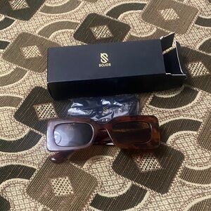 SOJOS Retro 90s Rectangle Sunglasses – Tortoise Frame, Brown Lens, New in Box